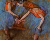 埃德加 德加 : Two Dancers with Yellow Carsages